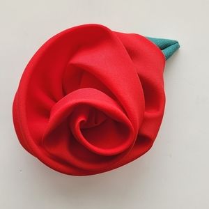 Handmade Fabric Rose Brooch Pin